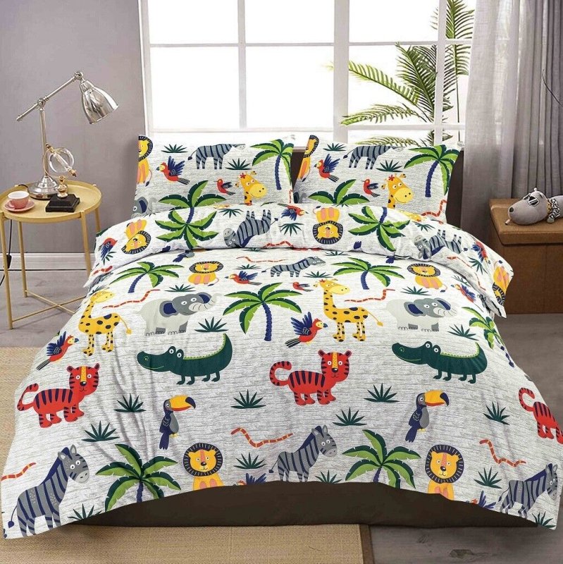 Kids Safari Duvet Cover Pillowcase Set - Home, Furniture & DIY:Children's Home & Furniture:Bedding:Bedding Sets - British D'sire Main image