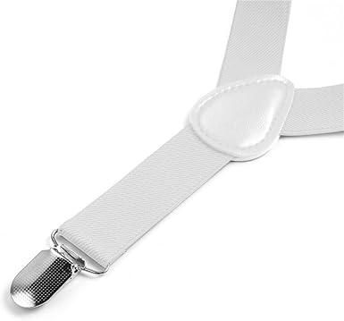 Kids Toddler Adjustable Elastic Fashion Suspenders Bow Tie Necktie Set (White) - Kids Ties - British D'sire