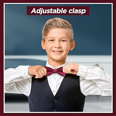 Kids Wine Red Pre‑Tied Silk Bow Tie – Adjustable - Kids Ties - British D'sire
