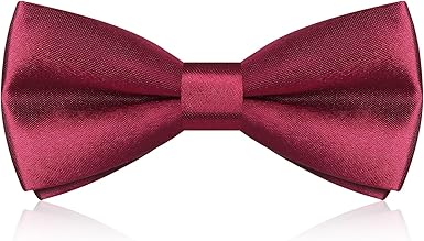 Kids Wine Red Pre‑Tied Silk Bow Tie – Adjustable - Kids Ties - British D'sire Main image