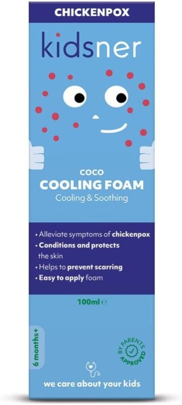 Kidsner, Coco - The Cooling Foam for Chickenpox, Easy to Apply Foam, Natural Ingredients, Direct Cooling and Soothing Effect, Child Friendly - 100ml - British D'sire