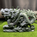 Kindfull Naure Crystal hand carved xiuyan jade dragon healing stone fengshui Crystal chinese dragon for sale - Stone Carving Statue - British D'sire