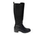 Knee High Faux Leather Elastic Panel Flat Sole Boots - Boots - British D'sire