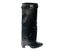 Knee High Faux Leather Fold Over Block Heel Boots - Boots - British D'sire