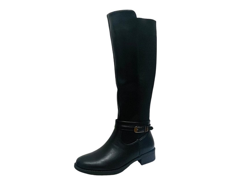 Knee High Full Zip Faux Leather Boots - Boots - British D'sire