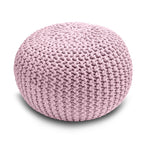Knitted Pouffe Chunky Round Footstool Ottoman 100% Cotton - British D'sire