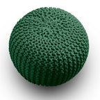 Knitted Pouffe Chunky Round Footstool Ottoman 100% Cotton - Chocolate - British D'sire