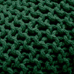 Knitted Pouffe Chunky Round Footstool Ottoman 100% Cotton - Green - British D'sire