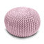 Knitted Pouffe Chunky Round Footstool Ottoman 100% Cotton - Pink - British D'sire