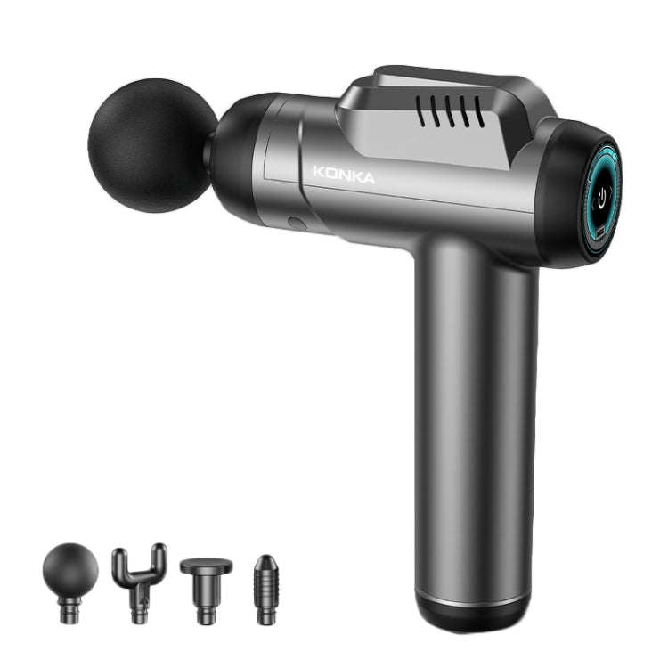 Konka 6 Speed Intelligent Fascia Gauge Muscle Relaxation Massager With 4 Massage Heads(Upgraded Model Gray) - British D'sire Main image