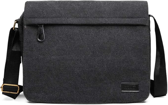 Kono Messenger Bags, Men's Canvas Shoulder Bag Retro Laptop Briefcase with Multiple Pockets for School Travel Business, Fits for 13 Inch Laptop - Shoulder Bag - British D'sire Main image