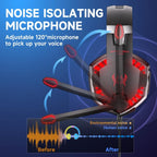 KOTION EACH G2000 Wired Game Headphones with LED Light(Black Red) - Headphone - British D'sire