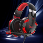 KOTION EACH G2000 Wired Game Headphones with LED Light(Black Red) - Headphone - British D'sire