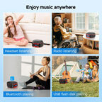 Kuephom W17 Portable Home CD Music Walkman FM Bluetooth Player UK Plug - British D'sire