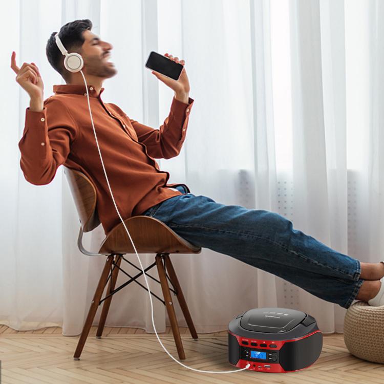 Kuephom W17 Portable Home CD Music Walkman FM Bluetooth Player US Plug - British D'sire