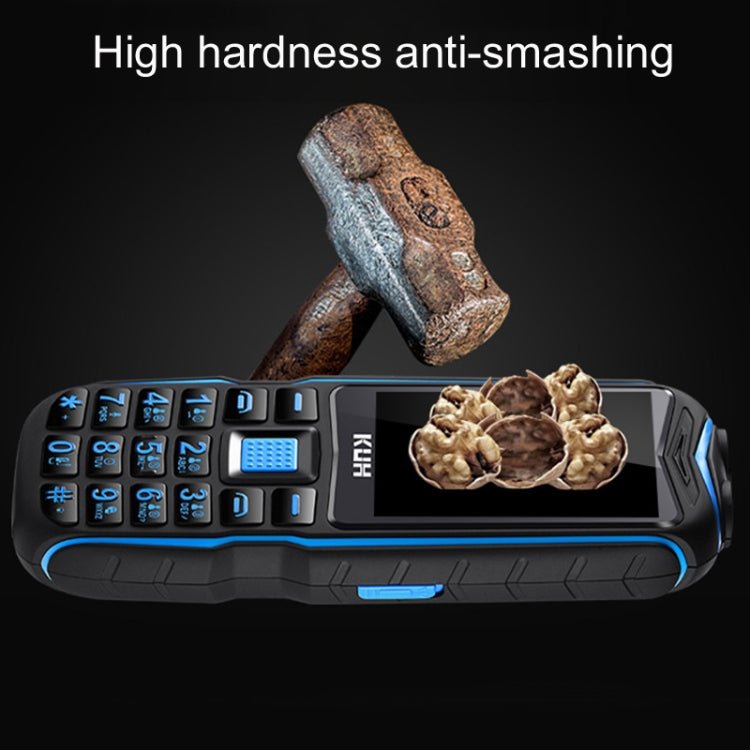 KUH T3 Rugged Phone, Dustproof Shockproof, MTK6261DA, 2400mAh Battery, 2.4 inch, Dual SIM(Black) - British D'sire