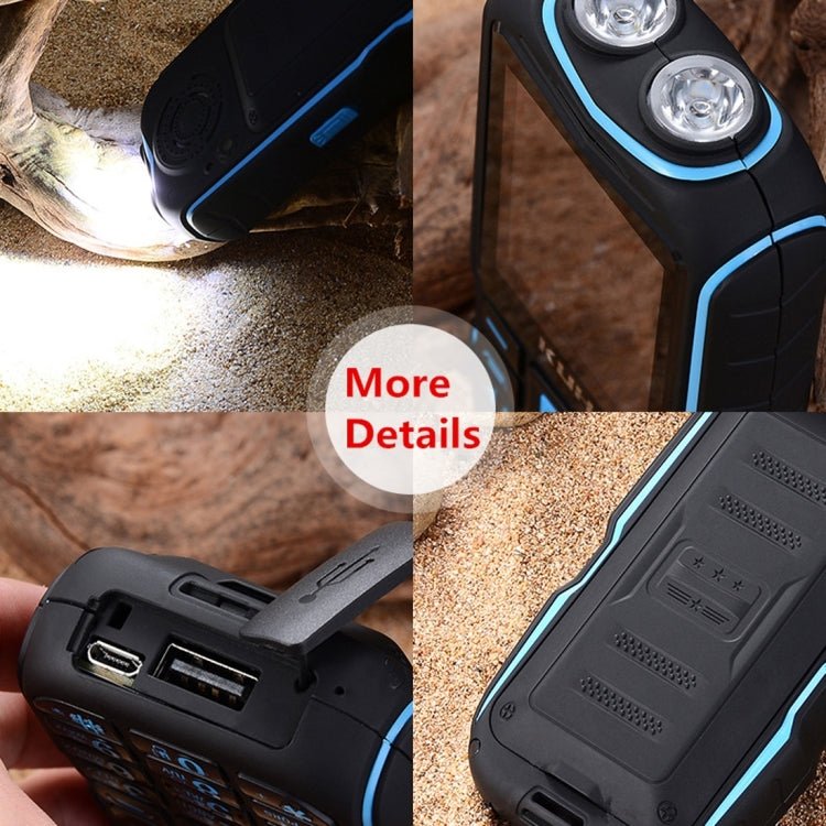 KUH T3 Rugged Phone, Dustproof Shockproof, MTK6261DA, 2400mAh Battery, 2.4 inch, Dual SIM(Black) - British D'sire