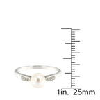 Pearlz Ocean White Freshwater Pearl and White Topaz Ring