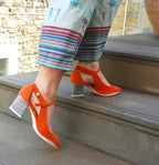 La La - Orange - Dress shoe - Low Heel - British D'sire