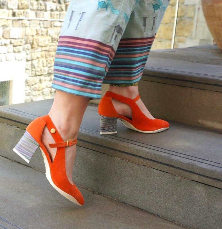 La La - Orange - Dress shoe - Low Heel - British D'sire