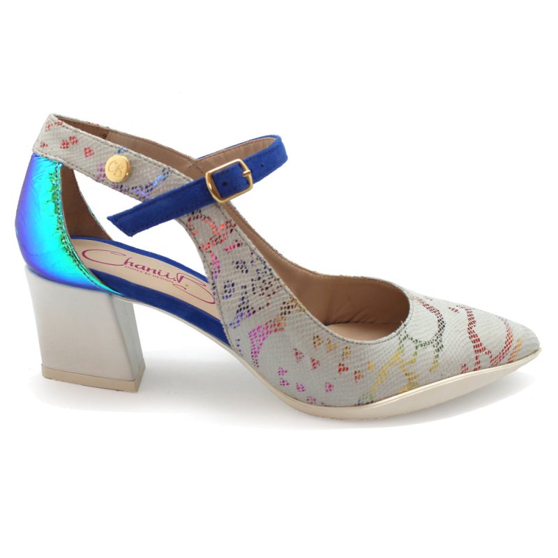 La La - Rainbow Snake Iridescent - Dress shoe - Low Heel - British D'sire Main image
