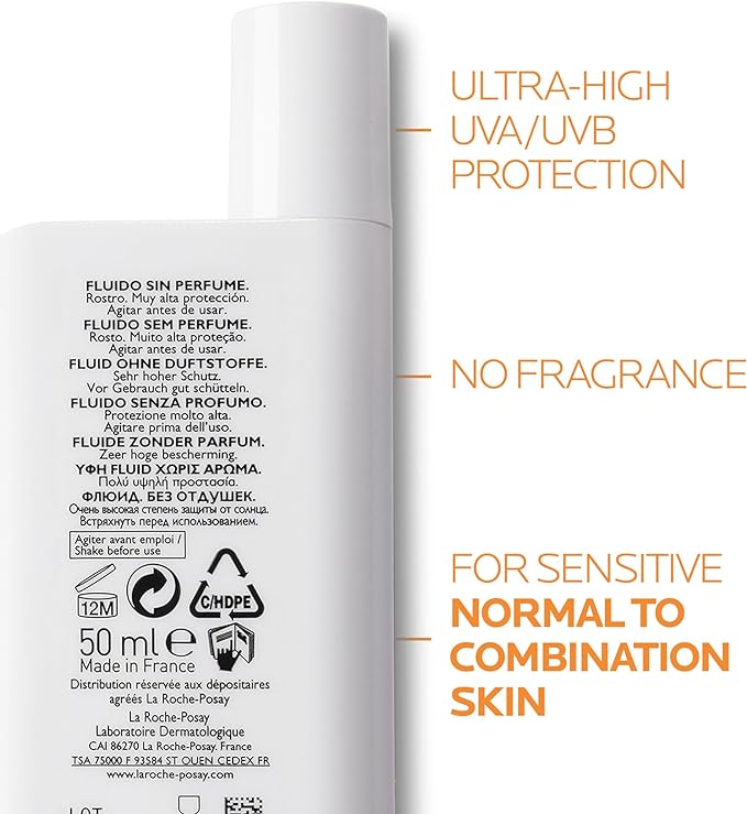 La Roche-Posay Anthelios UVMUNE 400 Invisible Fluid SPF50+ Sun Cream For Sensitive Skin 50ML - British D'sire