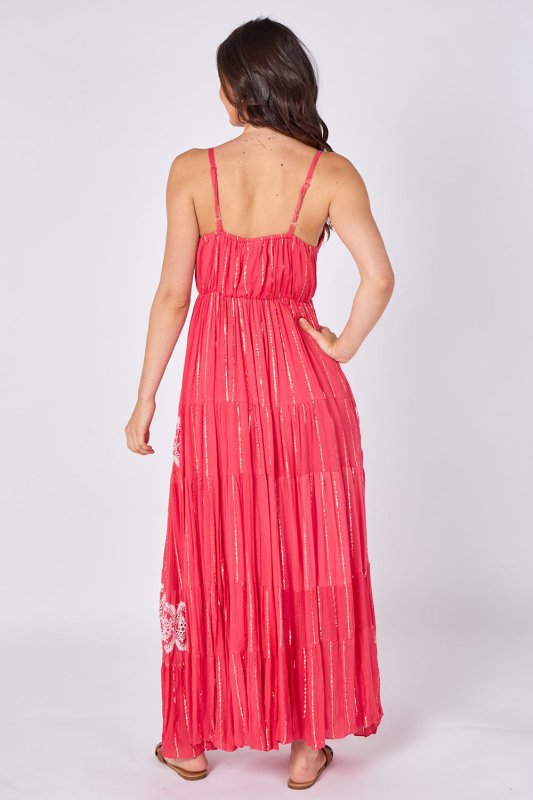 Lace Detail Boho Maxi Dress - Dresses - British D'sire