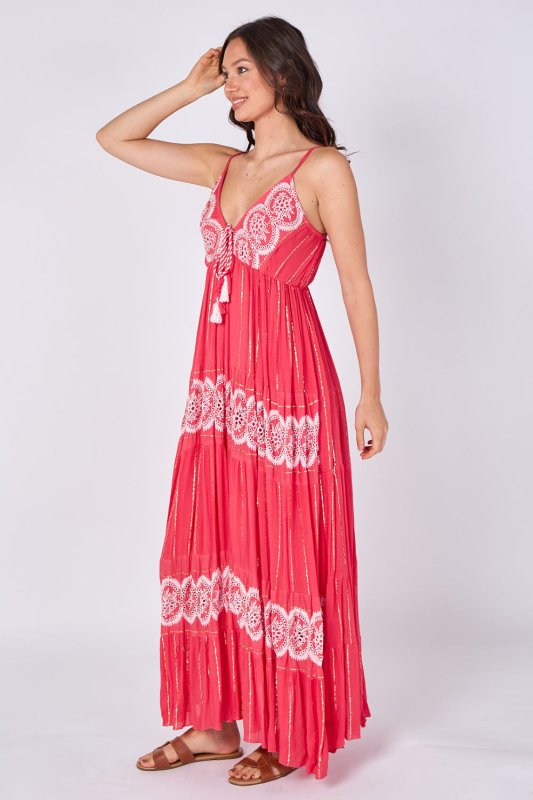 Lace Detail Boho Maxi Dress - Dresses - British D'sire