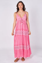 Lace Detail Boho Maxi Dress - Dresses - British D'sire