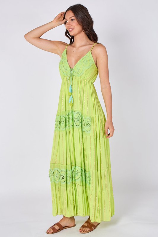 Lace Detail Boho Maxi Dress - Dresses - British D'sire