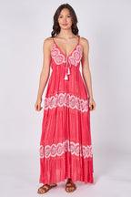 Lace Detail Boho Maxi Dress - Dresses - British D'sire