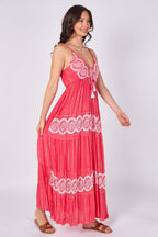 Lace Detail Boho Maxi Dress - Dresses - British D'sire