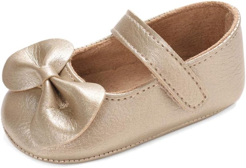 LACOFIA Baby Girls Anti - Slip First Walking Shoes Infant Bowknot Mary Jane Princess Party Shoes Prewalkers - British D'sire