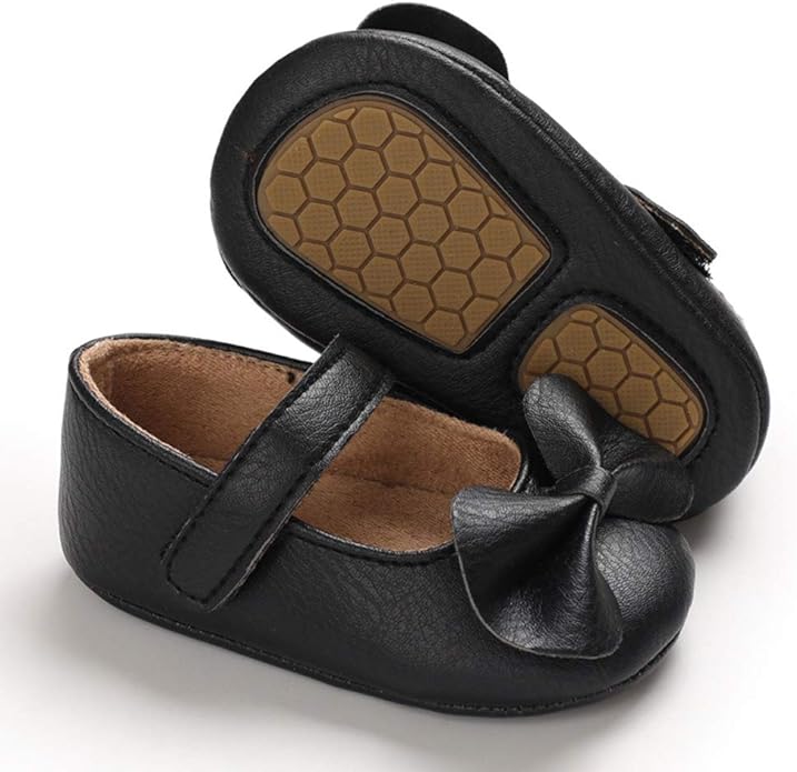 LACOFIA Baby Girls Anti - Slip First Walking Shoes Infant Bowknot Mary Jane Princess Party Shoes Prewalkers - British D'sire