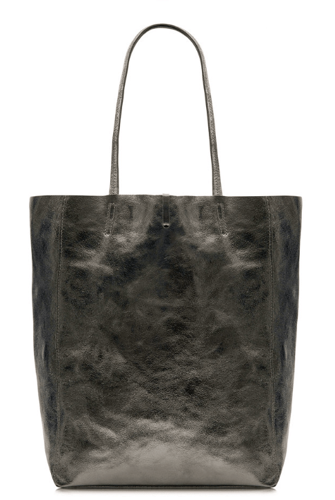Ladies Soft Italian Real Leather Metallic Shopper Tote Bags Women Girls College Shoulder Handbags for Women - British D'sire