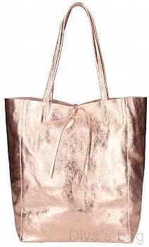 Ladies Soft Italian Real Leather Metallic Shopper Tote Bags Women Girls College Shoulder Handbags for Women - Leather Handbag - British D'sire