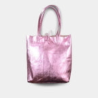 Ladies Soft Italian Real Leather Metallic Shopper Tote Bags Women Girls College Shoulder Handbags for Women - Leather Handbag - British D'sire