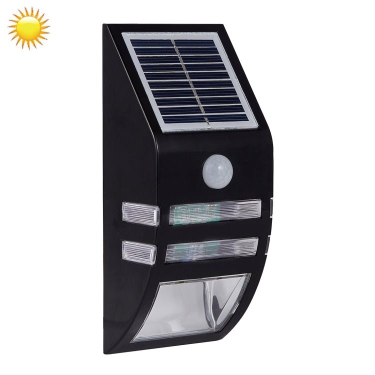 LAMPZOOE CL - 102 0.2W White Light PIR Sensor Solar Light , 80 LM 6000 - 6500K Outdoor Wall Light with 5V 0.5W Solar Panel(Black) - British D'sire Main image