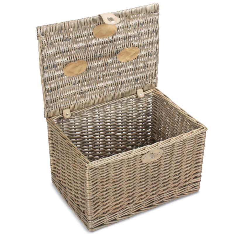 Large Antique Wash Finish Chest Picnic Basket - Empty Picnic Baskets - British D'sire