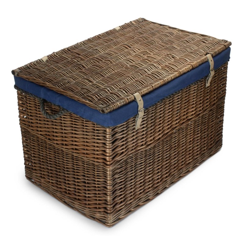 Large Antique Wash Storage Wicker Basket - Storage Baskets - British D'sire