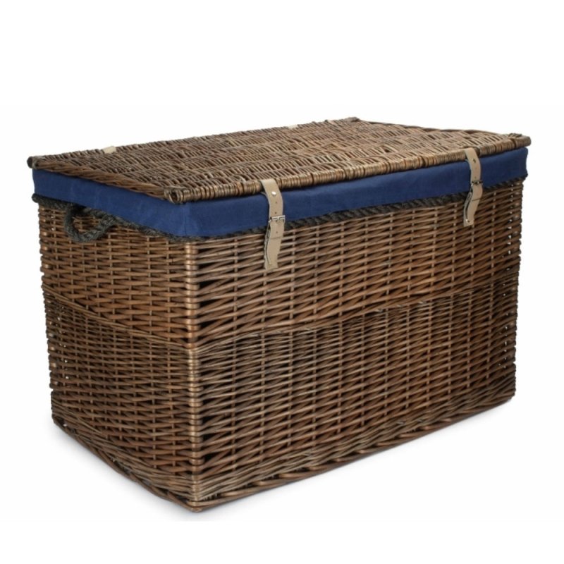 Large Antique Wash Storage Wicker Basket - Storage Baskets - British D'sire