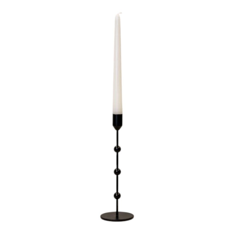 Large Black Metal Single Candle Stick - Candle Holder - British D'sire Main image