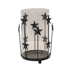Large Black Metal Star Candle Holder with Glass Insert - Candle Holder - British D'sire