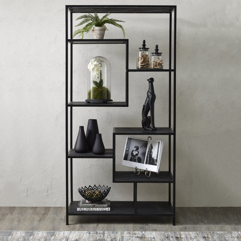 Large Black Multi Shelf Unit Secondary image