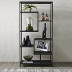 Large Black Multi Shelf Unit - Sideboards - British D'sire