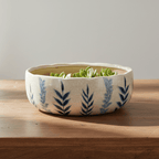 Large Blue Flora Bowl Pot Decorative Home Accessory - Bowls & Dishes - British D'sire
