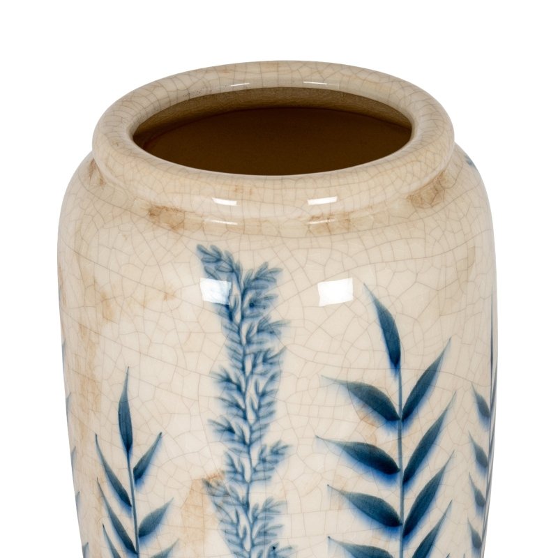Large Blue Flora Tall Olpe Vase - Blue Ceramic Decorative Vase - Vases - British D'sire