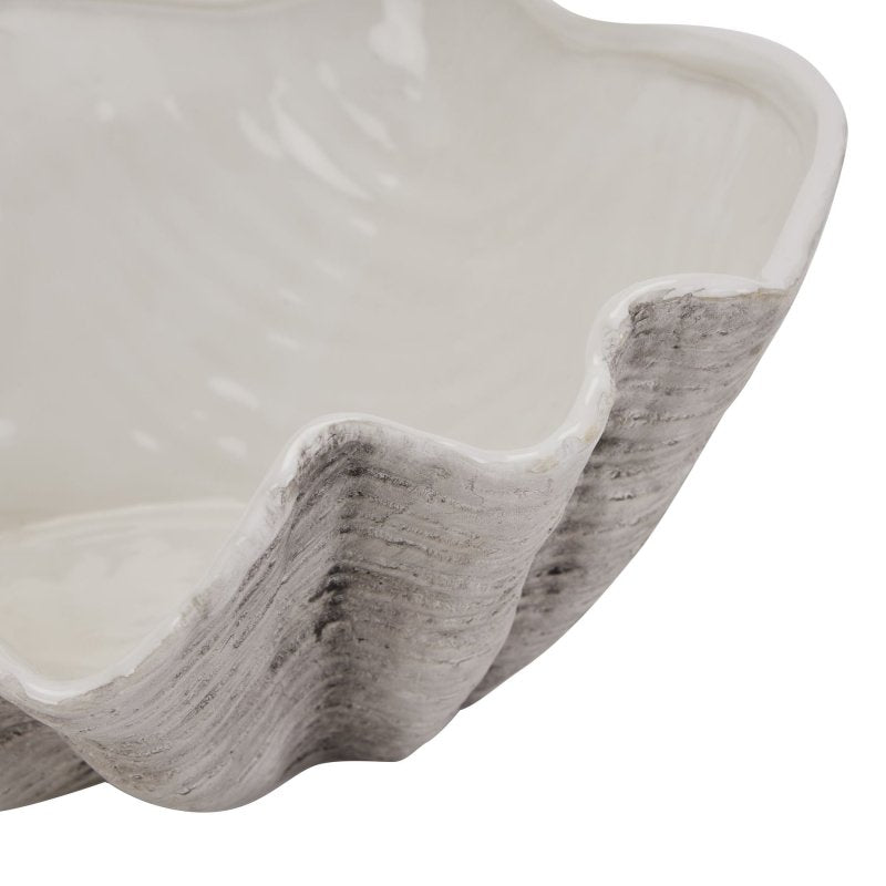 Large Ceramic Adele Shell Bowl Decorative Home Accessory - Trinket Dish - British D'sire