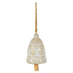 Large Ceramic Bell Tree Ornament With Snowflake Detail - Christmas Decor - British D'sire