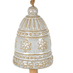 Large Ceramic Bell Tree Ornament With Snowflake Detail - Christmas Decor - British D'sire